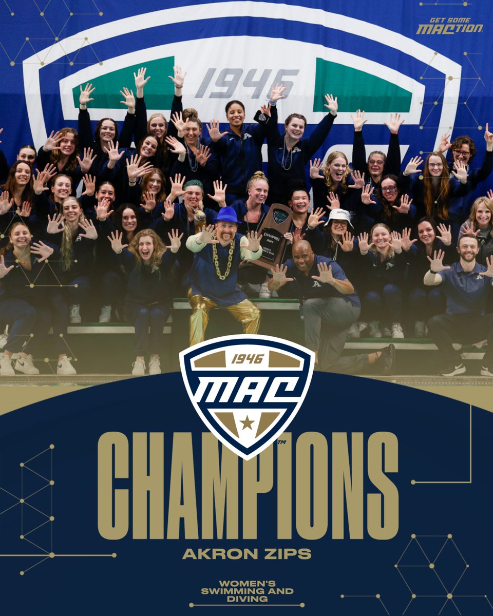 🏆 CHAMPIONS 🏆 The Akron Zips have now won 10 of the last 11 MAC Women's Swimming and Diving Championships! 🦘 @ZipsWSD | #MACtion