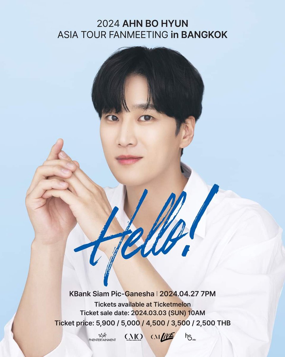 sumo_zumo's tweet image. เจอกันน๊าาา...พี่โบ❤️
'2024 Ahn Bo-Hyun Asia Tour Fanmeeting in Bangkok' 

จำหน่ายบัตร ticketmelon.com/cmlive/helloabh
💰ราคาบัตร : 2,500 / 3,500 / 4,500 / 5,000 และ 5,900 บาท 

#CMLIVE #CMO #AhnBoHyun #AhnBoHyunFanMeetinginBangkok #AhnBoHyunFanMeetingAsiaTour