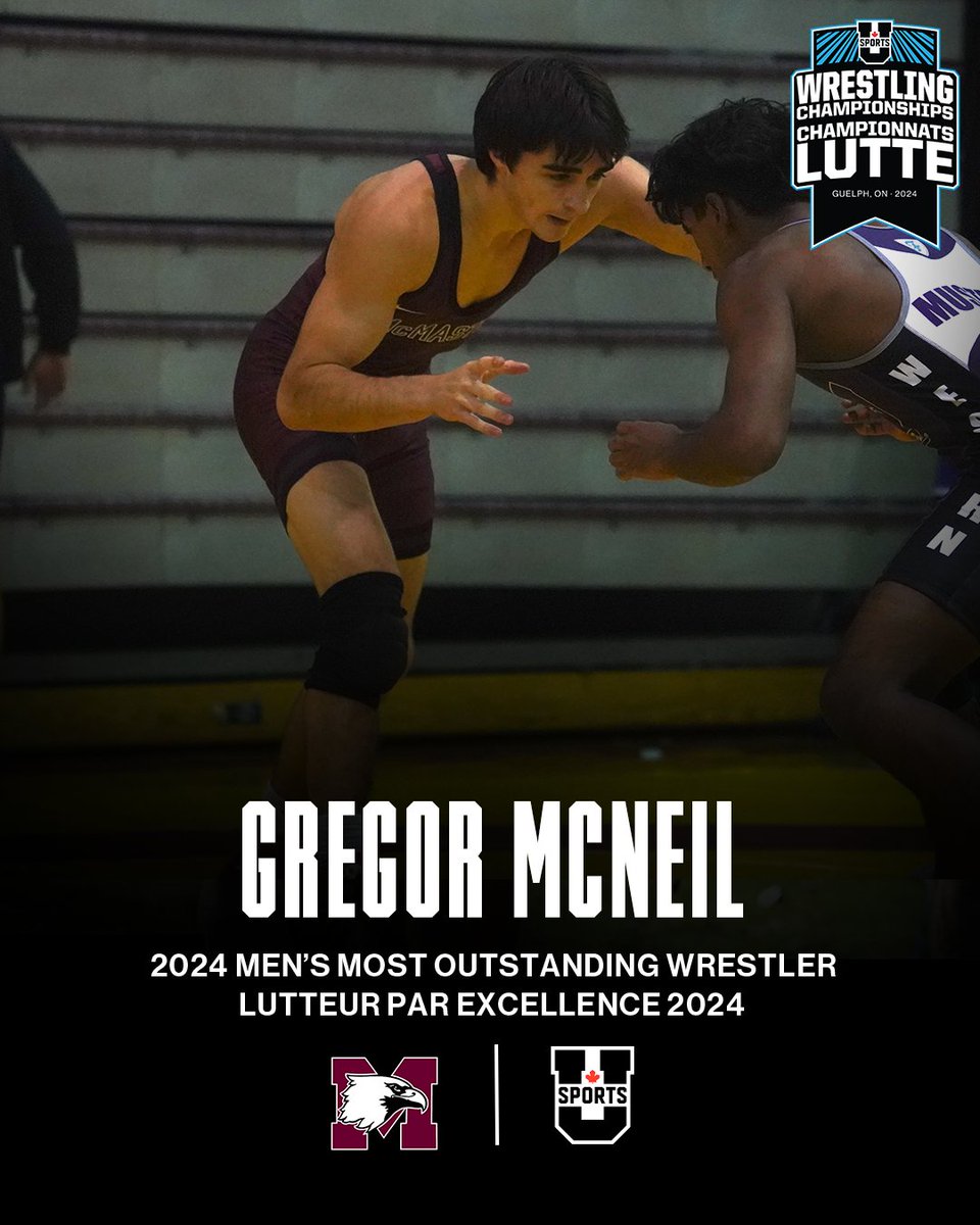 USPORTS_Wrest's tweet photo. Your 2024 U SPORTS Female Outstanding Wrestler of the Year is @McMasterSports' Serena Di Benedetto & U SPORTS Male Outstanding Wrestler of the Year is Gregor McNeil 😮‍💨

Votre lutteuse par excellence U SPORTS de l’année 2024 est Serena Di Benedetto de McMaster et le lutteur masculin par excellence U SPORTS de l’année est Gregor McNeil 😮‍💨