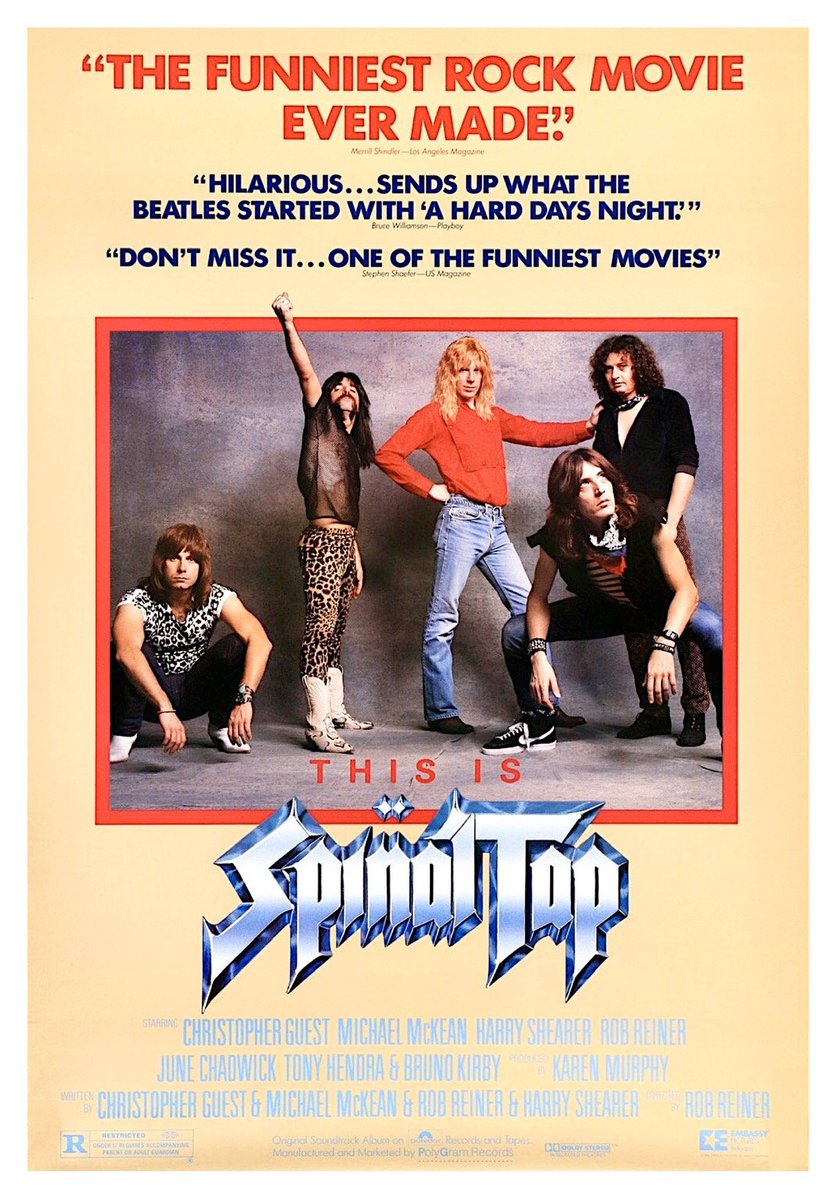 RetroNewsNow's tweet photo. 🎬 ‘This Is Spinal Tap’ starring Christopher Guest, Michael McKean, and Harry Shearer premiered in theaters 40 years ago, March 2, 1984 https://t.co/P9tyhMRgSZ