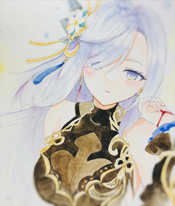 申鶴#原神 #透明水彩 