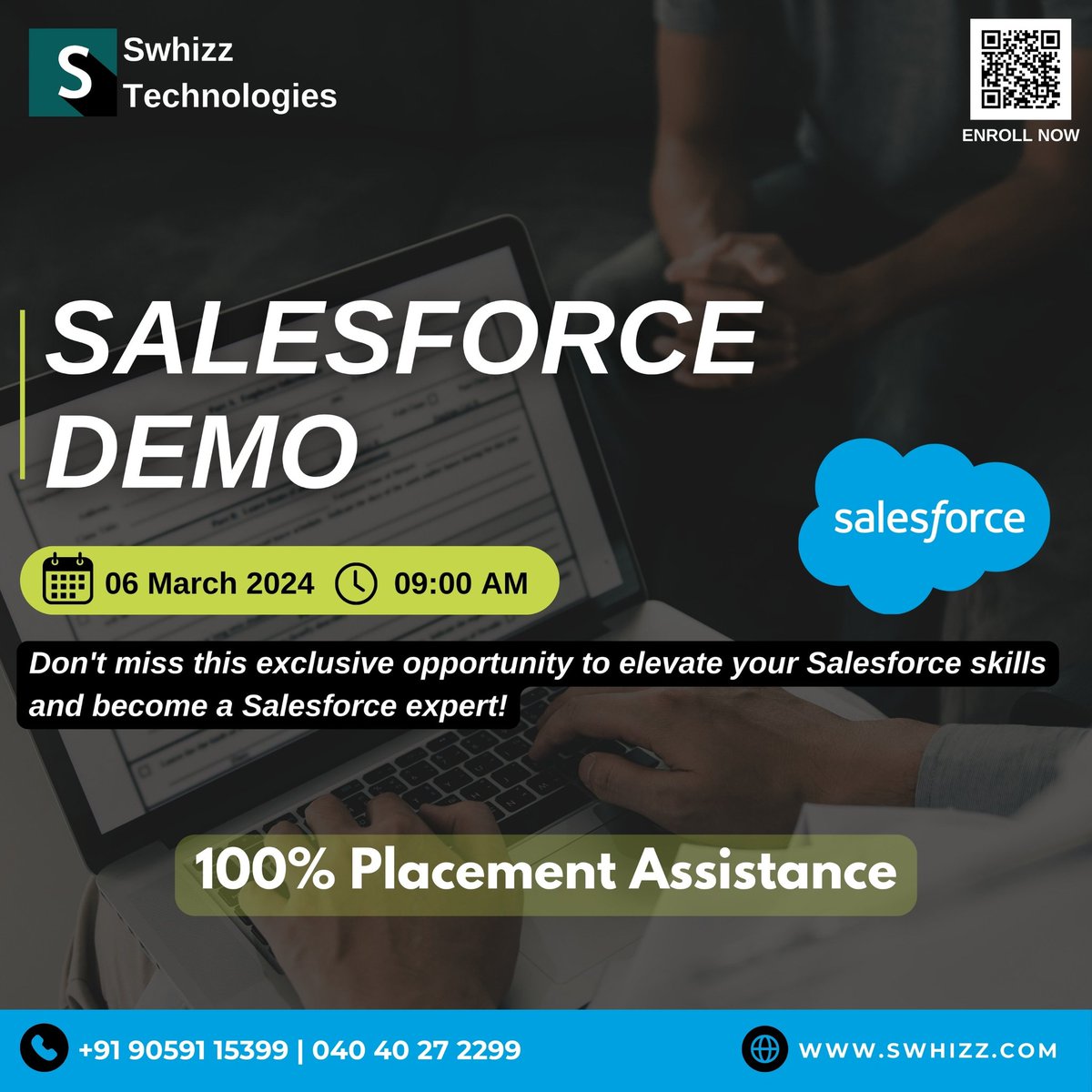 Swhizzofficial's tweet image. 🚀 Exciting News Alert! 🚀
✨ New Batch:
Join us for our upcoming #SalesforceCourse starting on March 6th at 9AM IST!
🎓 Online and Offline Training:
Don't miss out on the chance to experience a FREE demo session!
📱 Contact Us:
#SalesforceTraining