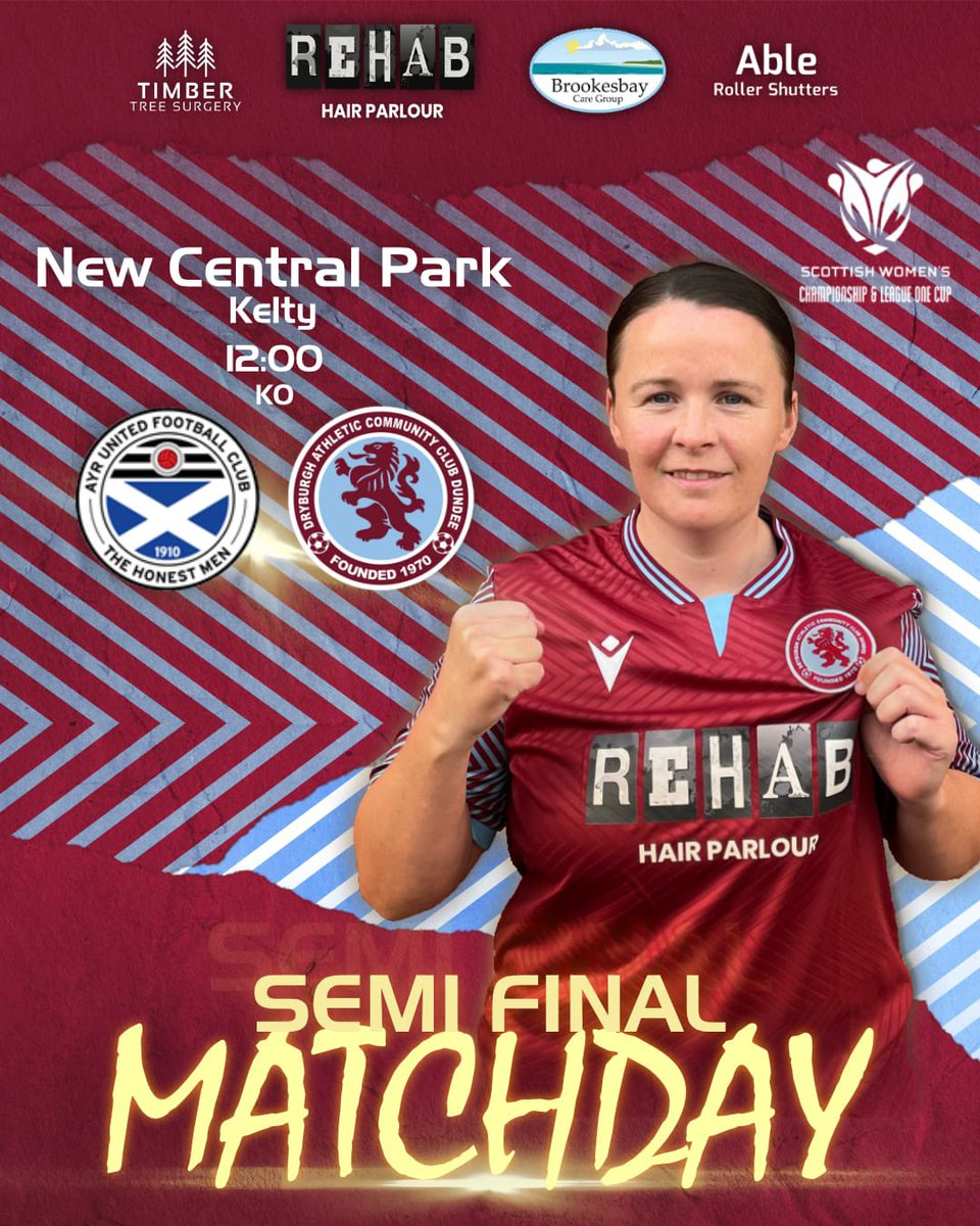 𝑺𝒆𝒎𝒊-𝑭𝒊𝒏𝒂𝒍 𝑴𝒂𝒕𝒄𝒉-𝑫𝒂𝒚 All roads lead to Kelty TODAY for the @SWFChampionship & League One Semi Final vs Ayr United - KO 12noon 🫵🏻 We NEED YOUR SUPPORT - come along and cheer on the Dryburgh Women’s first team 👏🏻⚽️🏆 📲 dryburghacc.co.uk//news/9894 #BackTheBurgh