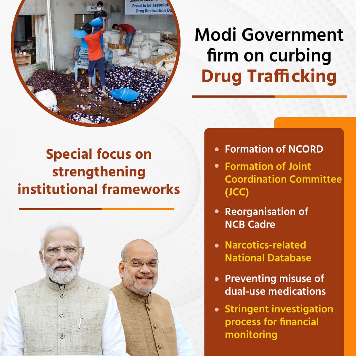 Curbing drug trafficking by strengthening institutional framework. #DrugsFreeBharat