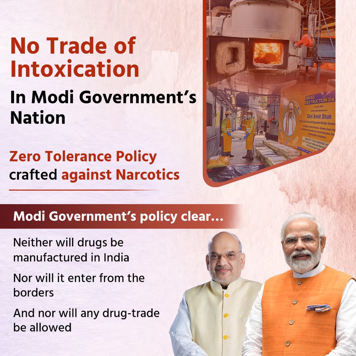 No Trade of Intoxication. Zero tolerance policy against narcotics smuggling. #DrugsFreeBharat @AmitShah @BhallaAjay26 @dg_ncb @PMOIndia