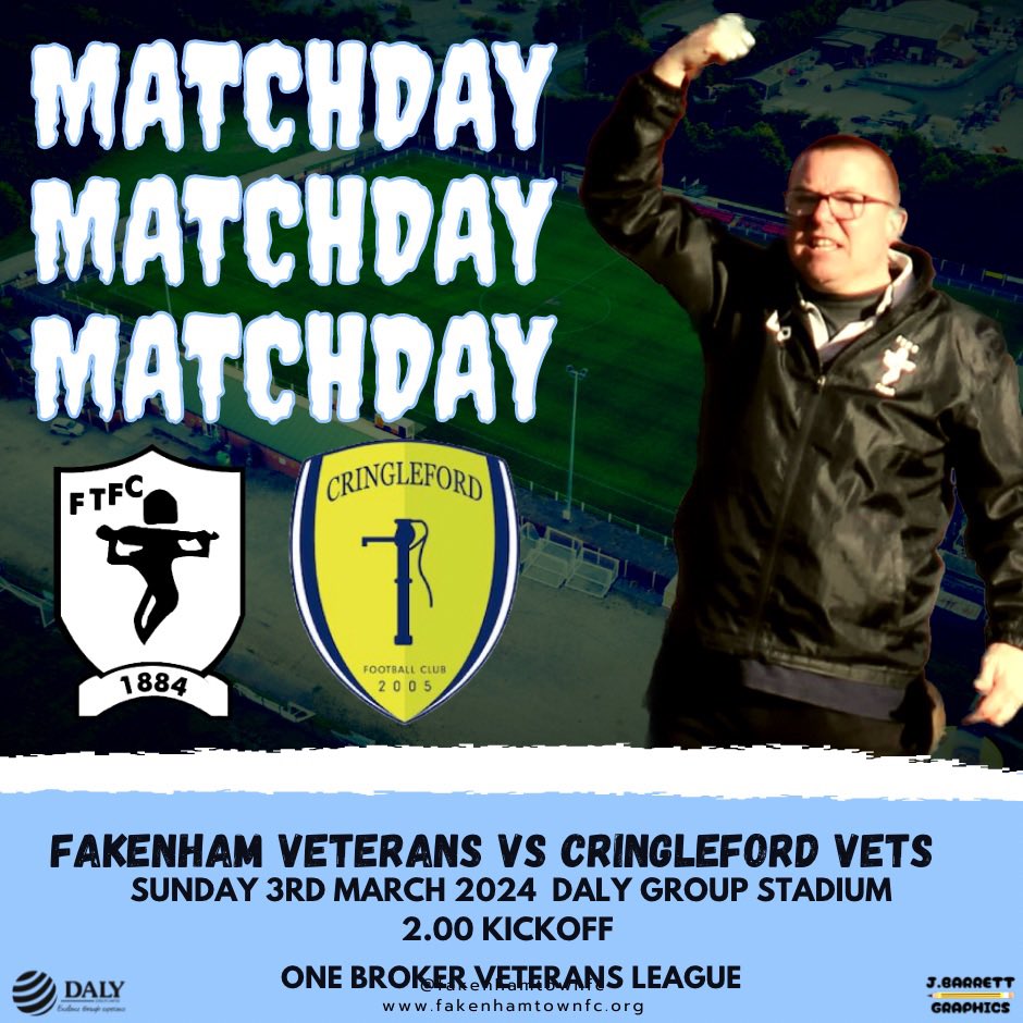 GAME DAY : 

Our final home game of the season against top of the table <a href="/CringlefordVets/">Cringleford Veterans</a> let’s hope to see a few there to support the lads bar open all afternoon 2pm ko #👻#⚽️#🍻