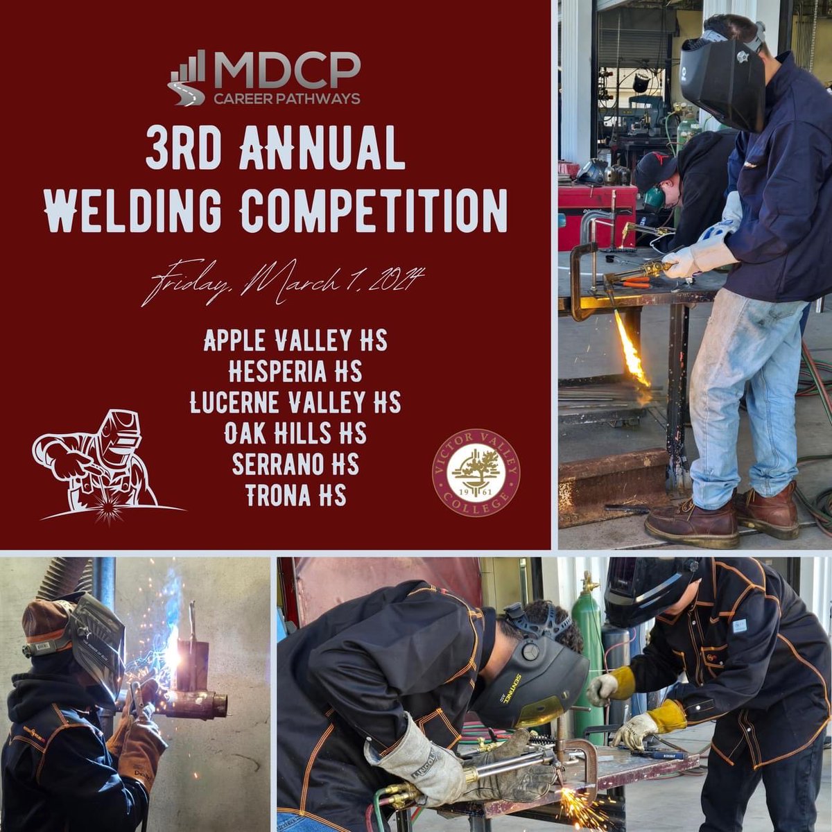 Congratulations to the 3rd Annual Welding Competition Winners! Thank you to VVC Welding Program for hosting and judging.