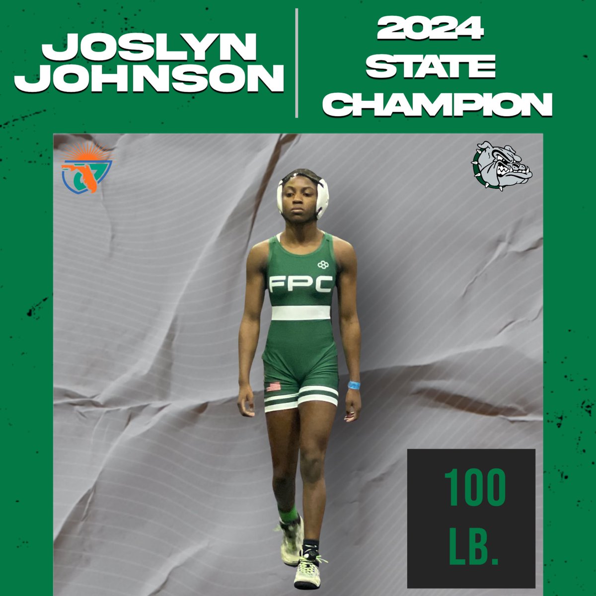 Stood….on…..BUSINESS!  The first two female state wrestling champions in school history! 🟢⚪️🐶🥇