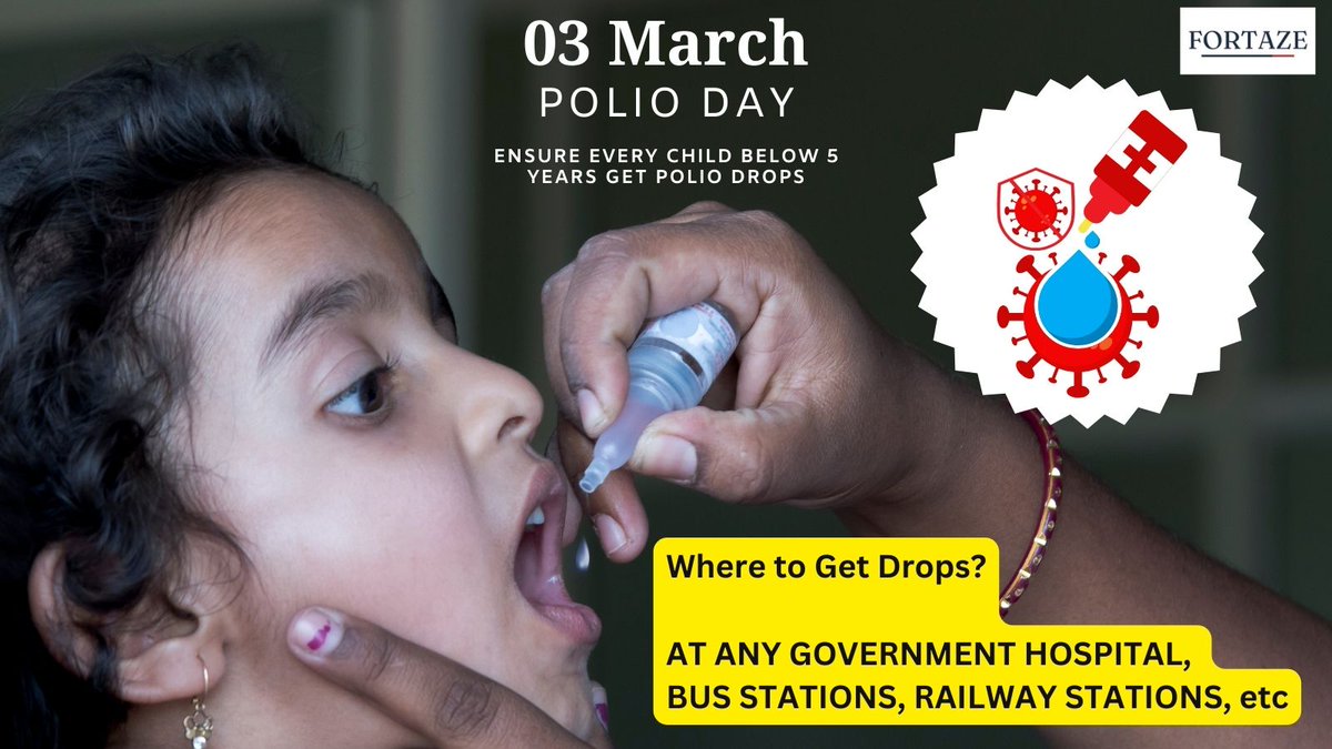 Get your beloved child vaccinated with #PolioDrops on March 3, 3024, Sunday, Polio immunisation day.

Don't forget the date!

#PolioMuktBharat 
#ImmunisationDay
#Polioimmunisationday