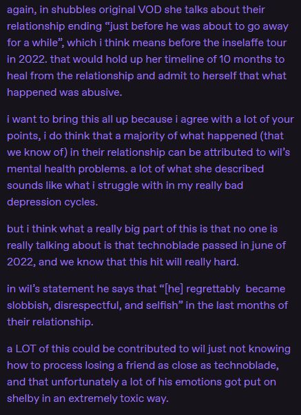 wilburgo_piss's tweet photo. (Not my words)

Regarding the timeline made by @Anon42157950182 , someone sent me interesting food for thought.

#WilburSupportSquad #WilburSoot https://t.co/2mhUdwBwif
