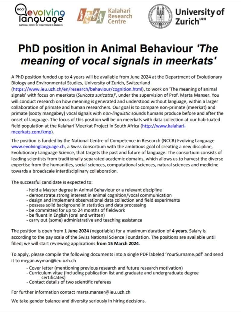 taiwogeneration's tweet photo. PhD position in animal behavior https://t.co/fPiwmplIwe