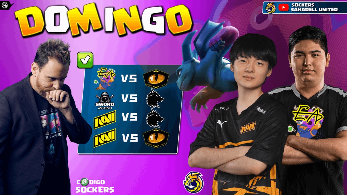 Sockers_'s tweet photo. Domingo
15.00 CETβ°οΈ09.00 EST
β
Hablaremos de los Mundiales y Sockers
β
@earlyattax π @headstartesport
β
#swordassassin π @VAE_Official
β
@NAVI_coc π @VAE_Official
β
@NAVI_coc π @headstartesport
YT https://t.co/JuH4T1GBbA
TW
https://t.co/UvuJuygy1k
RT π
#clashofclans https://t.co/8VkTqIGK4F