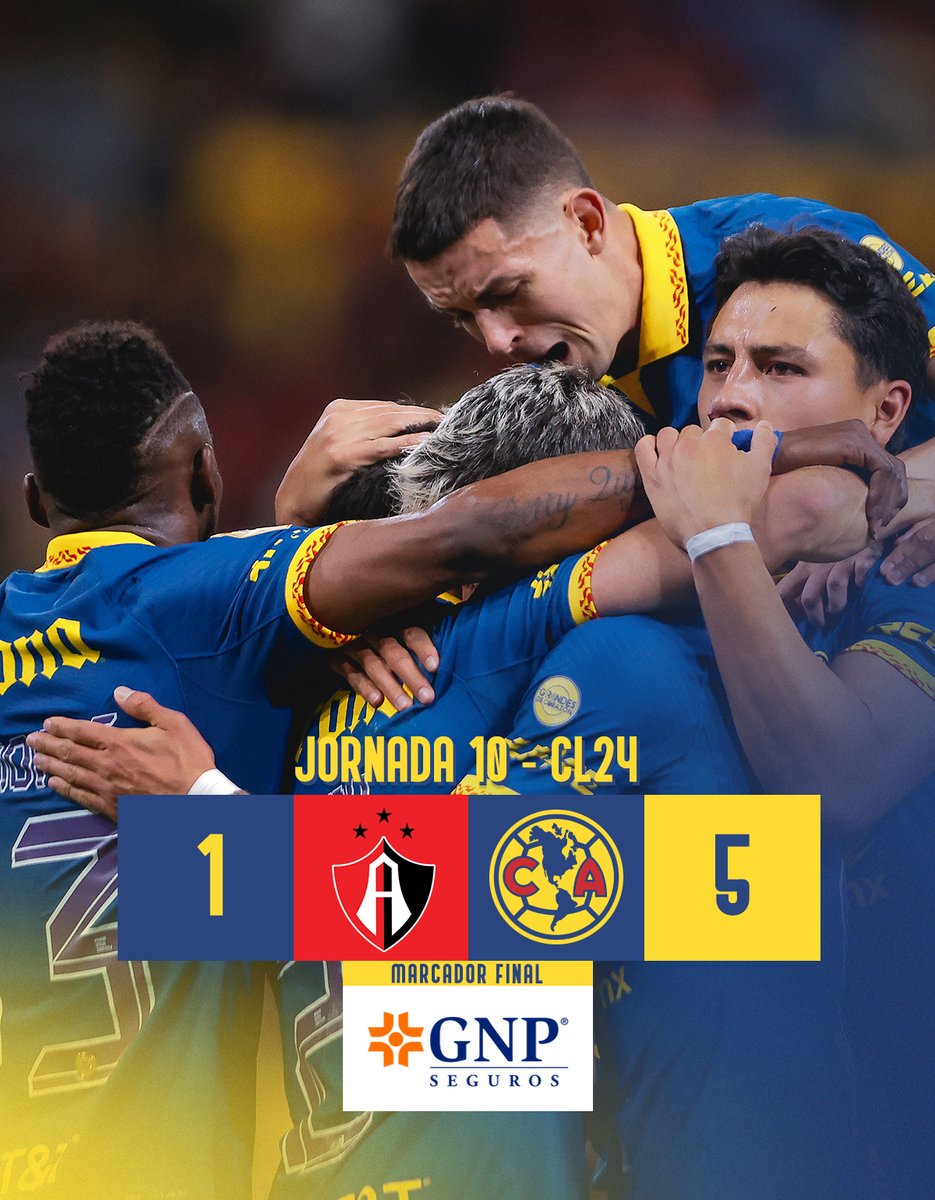ClubAmerica's tweet photo. ¡Marcador final! 🦅
@GNPseguros
#Viviresincreíble
#AtlasVsAmérica https://t.co/5SvF07hBVZ