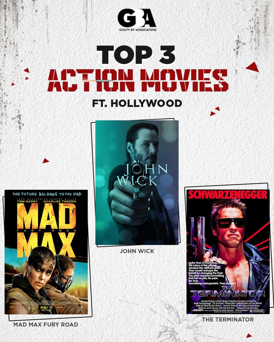 Dive into the world of exciting action-packed masterpieces with our top 3 action picks! 🍿 #GBA #MadMaxFuryRoad #JohnWick #TheTerminator #Hollywood #Action #Movies