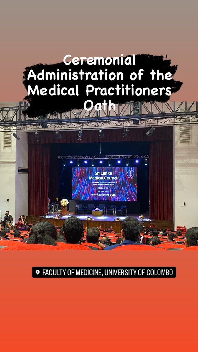DurekshaK's tweet image. Ceremonial Administration of the Medical Practitioners Oath 02.03.2024 🩺🤍 #SLMC #Facultyofmedicine #universityofcolombo