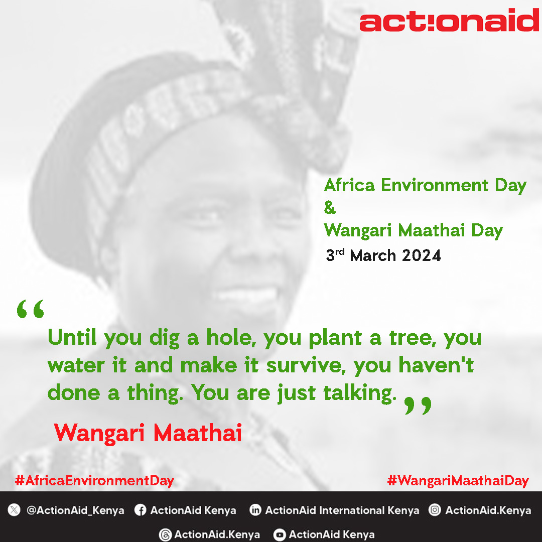 Climate change threatens our existence. Interventions to address it today guarantee our existence tomorrow. 
 #AfricaEnvironmentDay  #WangariMaathaiDay #ActNow #ClimateActionNow