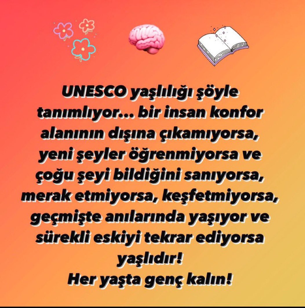 Yaşalmak ile yaşlanmanın farkı burada .. Heryaşta genç kalabiliriz yeter ki farkedelim, harekete geçelim …
