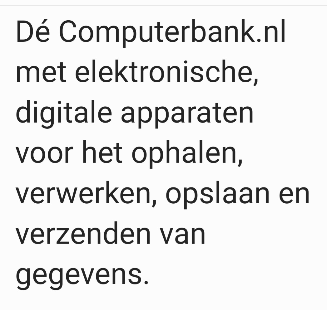 Doen, beter dan niets doen
Één initiatief van Stichting <a href="/MINIMABANK_NL/">MINIMABANK.nl</a>
Wie helpt ons voor een collectief gebruik aan een website voor Dé ComputerBank.nl
<a href="/MinimaShop_nl/">MinimaShop</a>
facebook.com/story.php/?id=…

Minima Gratis Donatie Computer Laptop Tablet Smartphone
google.com/search?q=Minim…
