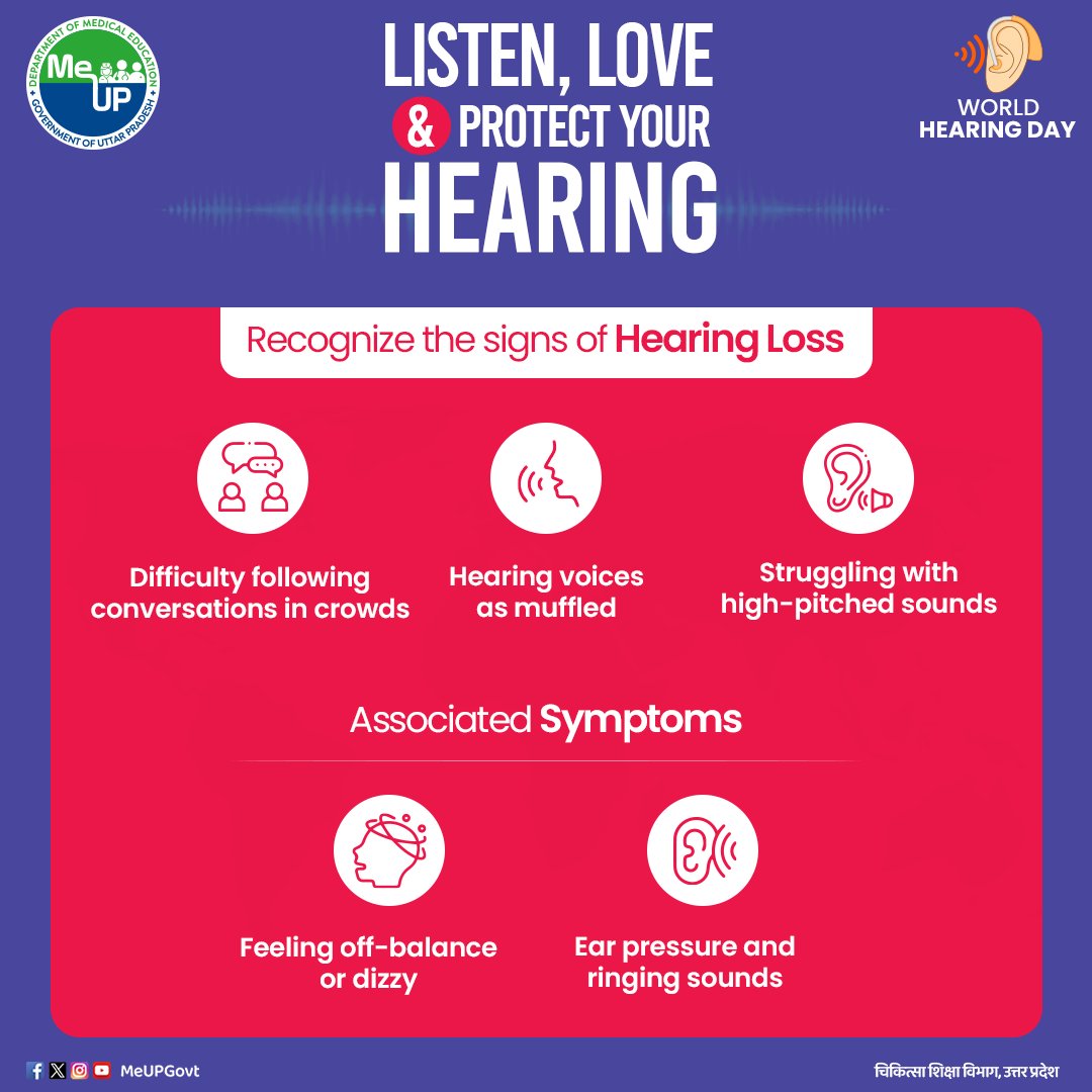 #WorldHearingDay 👂
World Hearing Day raises awareness about hearing loss, an often overlooked issue. It aims to bring attention to the challenges people face with hearing loss. Let's make sure everyone's voice is heard!

#MeUP #HearingLoss #hearingcare #Healthcare #Awareness