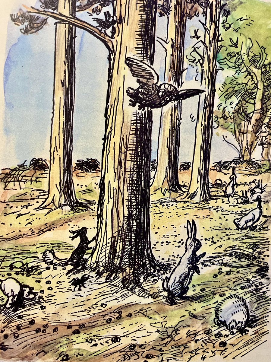 A_AMilne's tweet image. “Have you seen Small anywhere about?” said Rabbit.
“Who is Small?” said Pooh. “Did you want him for anything?”
“I don’t WANT him, but it’s always useful to know where a friend-and-relation IS, whether you want him or whether you don’t.” ~A.A.Milne #FriendsAndRelations
