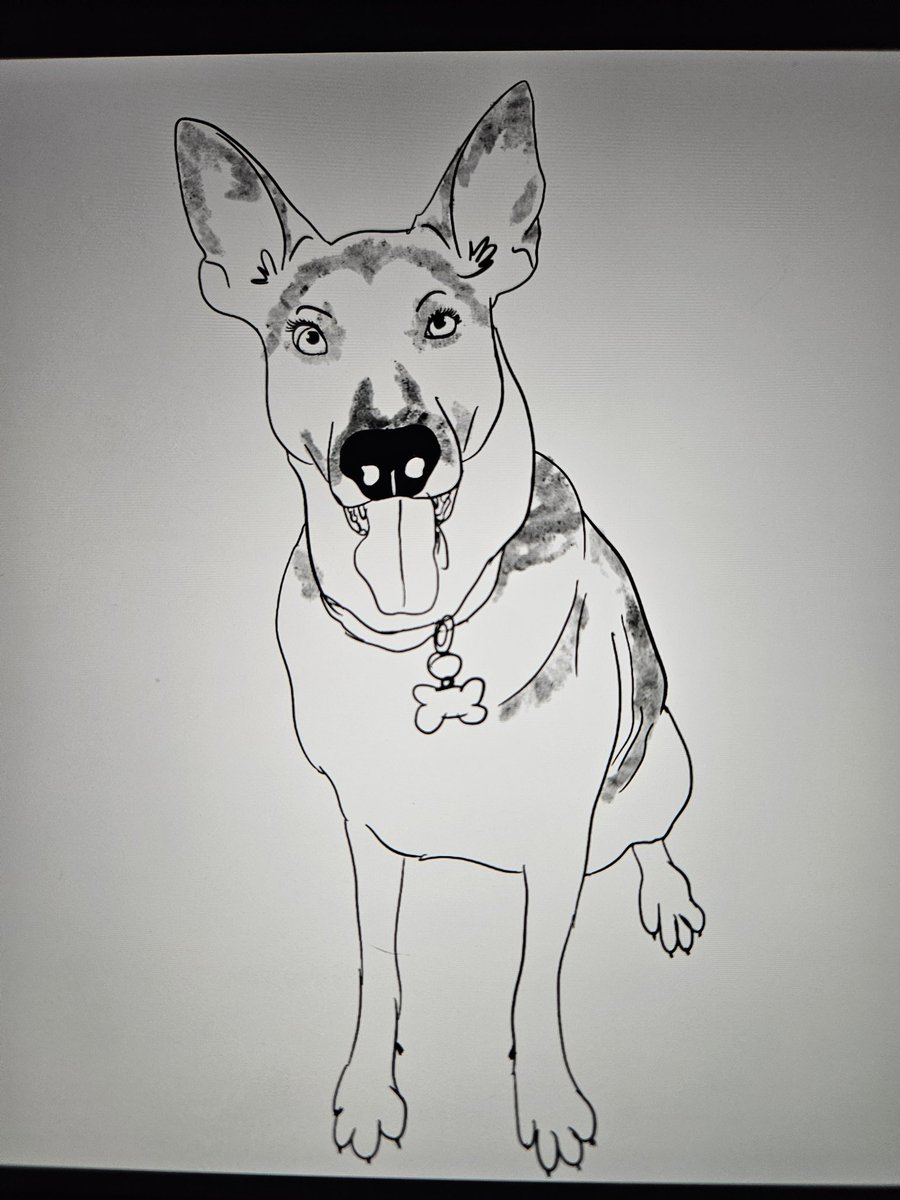 Faudwyn's tweet photo. I finally got a pencil for my iPad! Trying to learn how to use procreate by doodling my puppies. https://t.co/9AdoQCImLa
