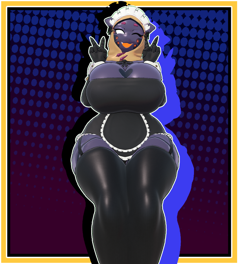 SpaceTato2's tweet photo. The "Stylized Wisp👻" is finally released with a relatable "Prop" that comes with the maid outfit :3. "Wisp" Design by @PrimeBooba 💚. You can grab her in the Links in the comments https://t.co/j2lNcPYO66