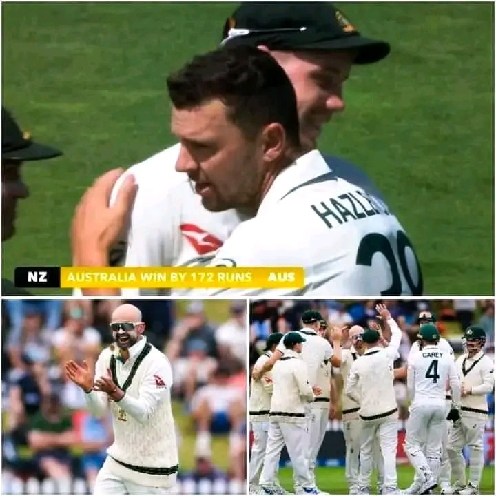 1st Test : Australia beat New Zealand by 172 runs..!🎉👏🏻👏🏻

#AUSvNZ #NZvAUS #test #cricketchallenge  #PSL9Updates #AUSvsNZ #testcricket #followers #followformore