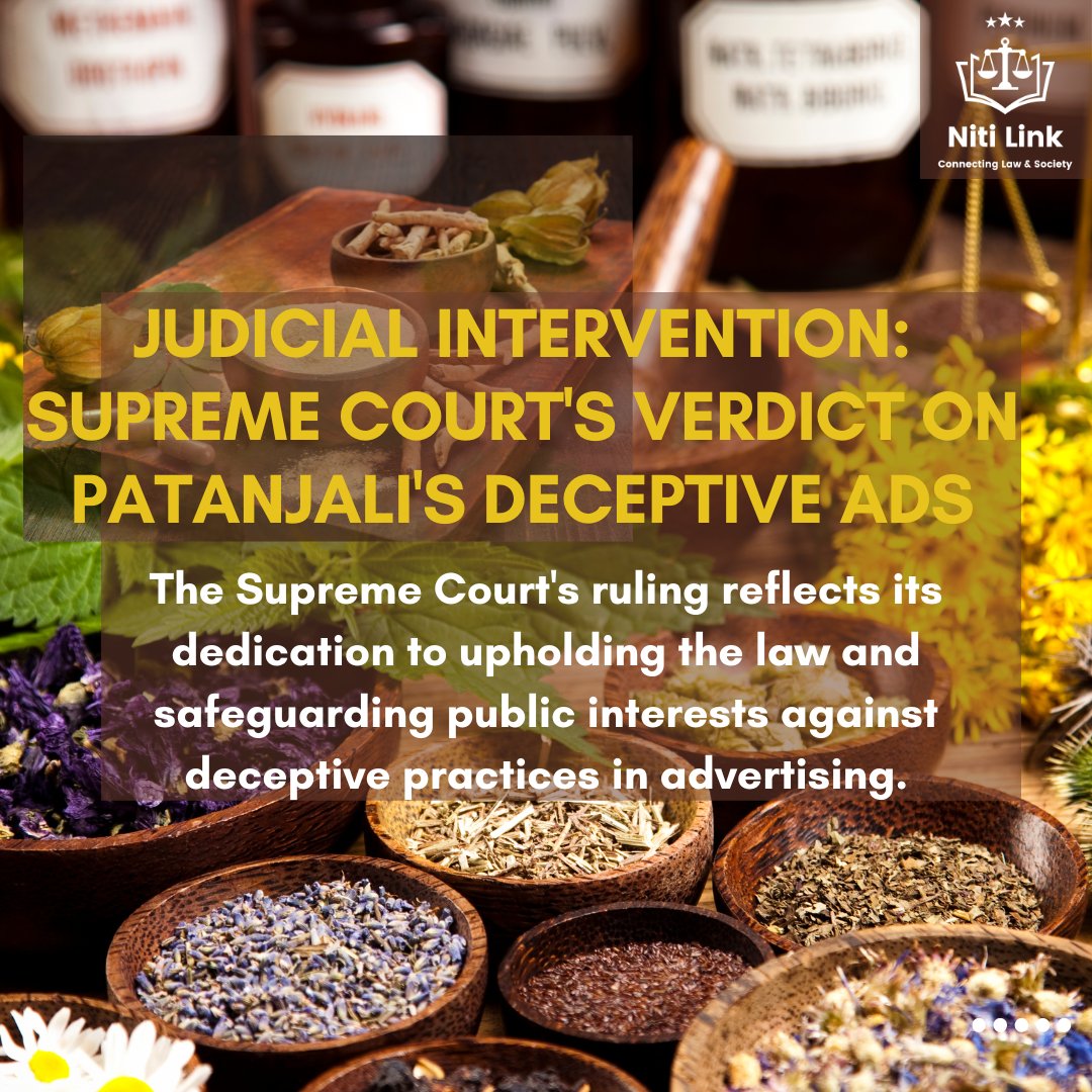 NitiLink's tweet photo. Fact Over Fiction: Supreme Court's Verdict on Patanjali's Advertisements
https://t.co/Jvx1hta6sv
#SupremeCourtofIndia #Patanjali #medicine #advertisement #Nitilink https://t.co/3Cct9BGrht