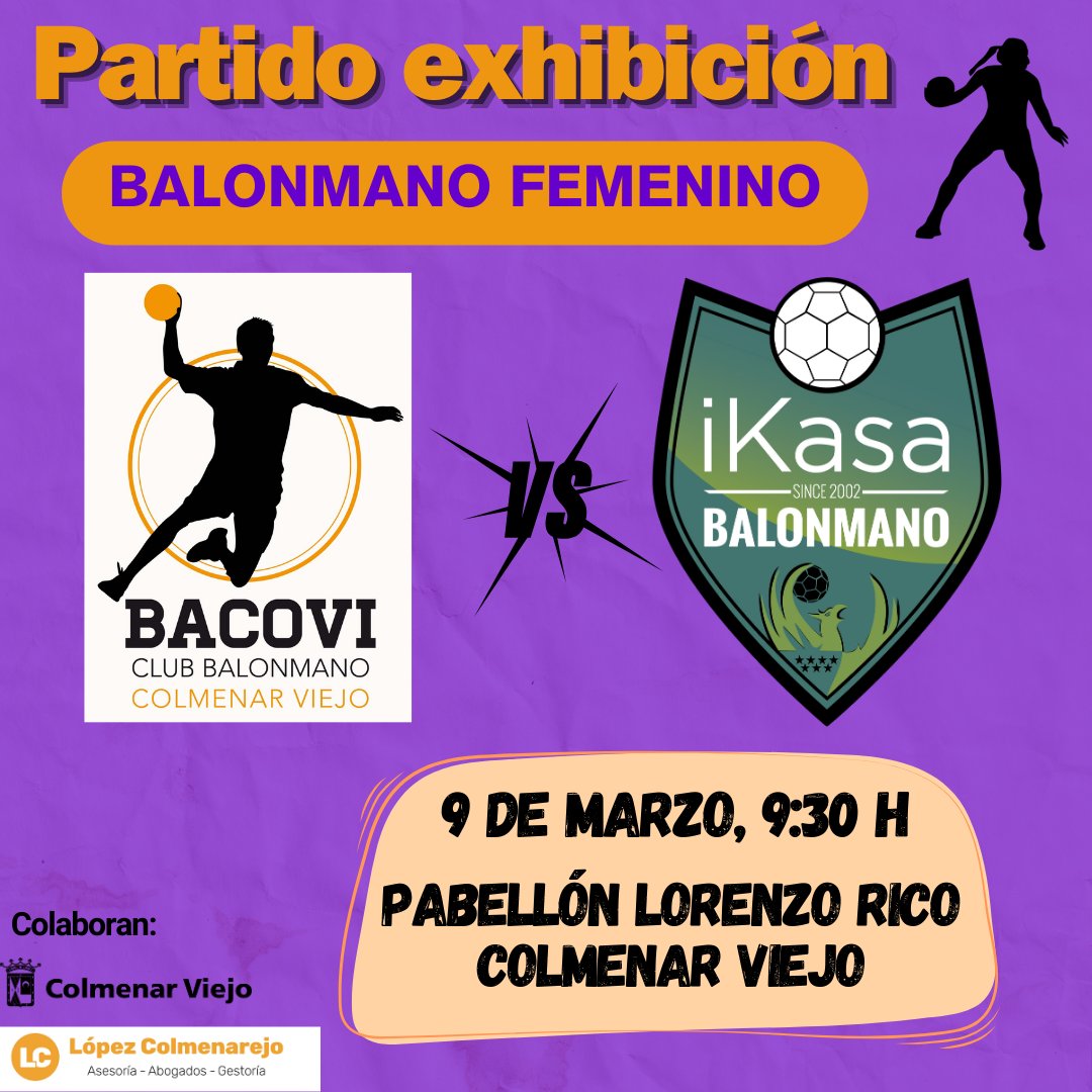 📢Partido entre equipos femeninos de categoría Cadete y Juvenil 𝐁𝐀𝐂𝐎𝐕𝐈 e 𝐈𝐊𝐀𝐒𝐀. Tras el partido hay entrenamiento de prueba libre para todas las chicas que vengan a animar.

📆9 marzo a las 09:30 h
📍Pabellón Lorenzo Rico, Colmenar Viejo

#DiaDeLaMujer #IWD