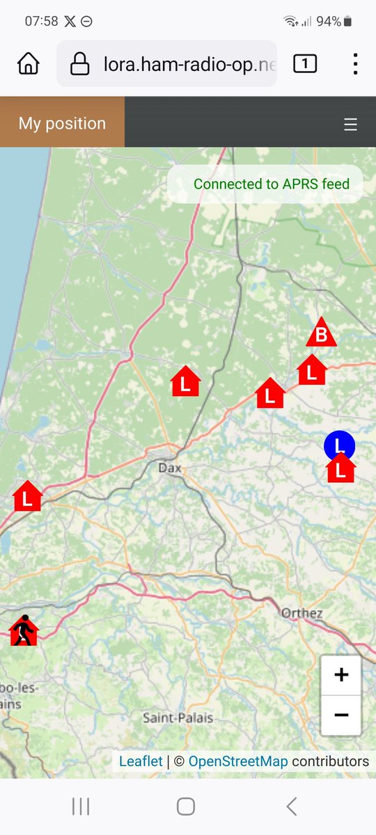 Réseau APRS mondial:
Petite pub pour nos amis basques radioamateurs ! Les stations APRS /LoRa peuvent etre visualisées sur une carte APRS spécifiquement dédiée au LoRa et développée par le radioclub Foronda de Vitoria (Pr. Alava)
Site: lora.ham-radio-op.net