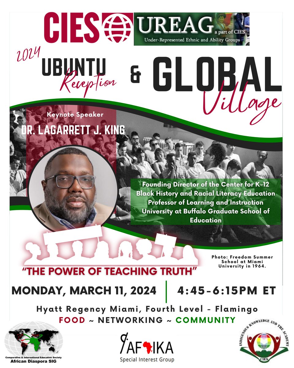 Join us and UREAG for the Ubuntu Reception and Global Village @ #CIES2024 in Miami.