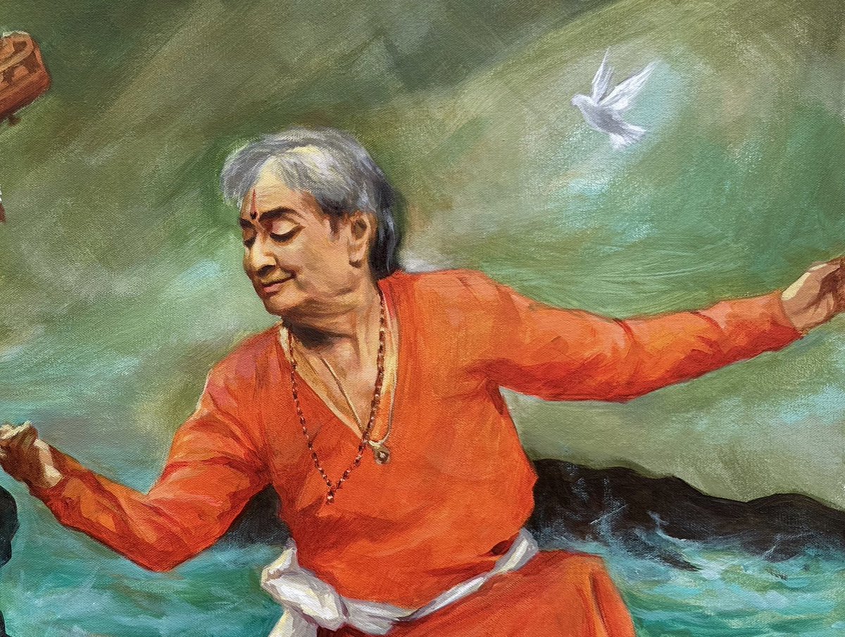 Pandit Birju Maharaj receiving Ghungroo with blessings of Maa Saraswati! Acrylics painting on canvas - Vilas Nayak, 2024 

#Art #dance #Birjumaharaj #MaaSaraswati #painting  #vilasnayak