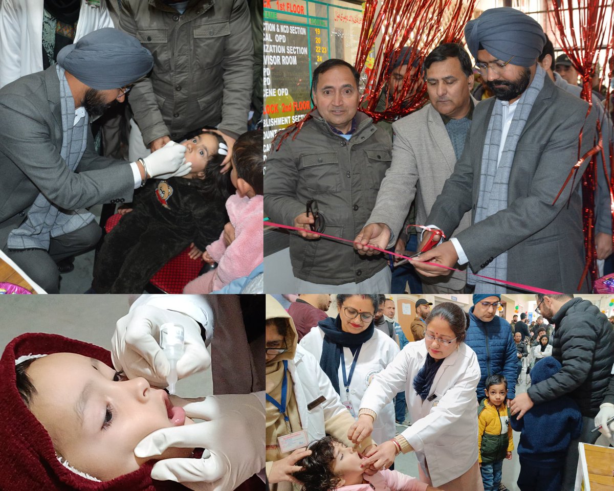 #PulsePolioImmunization

Deputy Commissioner Doda @Harvinder Singh_ias, today kick started three days Intensified Pulse Polio Programme (IPPI) & administered Polio doses to children below 05 years at OPD of AH GMC Doda.
@diprjk
@divcomjammu @harvinder_ias @OfficeOfLGJandK