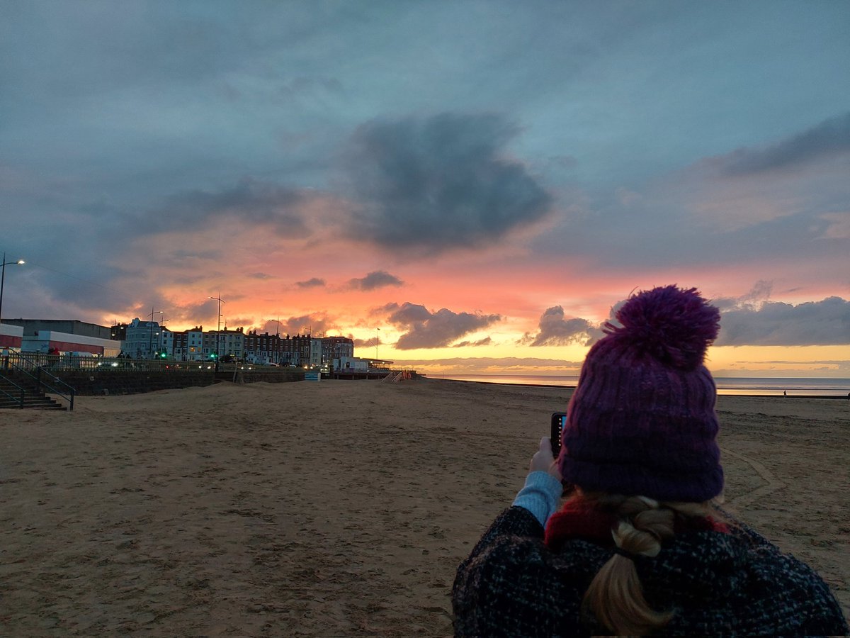 Margate main sands at sunset yesterday evening