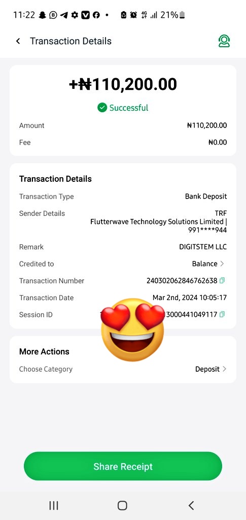 If not for the mercy of Almighty Allah I wouldn't have across this great platform <a href="/digitstem/">Digitstem</a> 

<a href="/CoachKingLeon/">King Leo</a> <a href="/Godchaser111/">Uche Festus</a> I can't thank you guys less because the fruitful course named The Ultimate Money Machine (UMM) made this happened 
110,000 Naira made within 7 days.