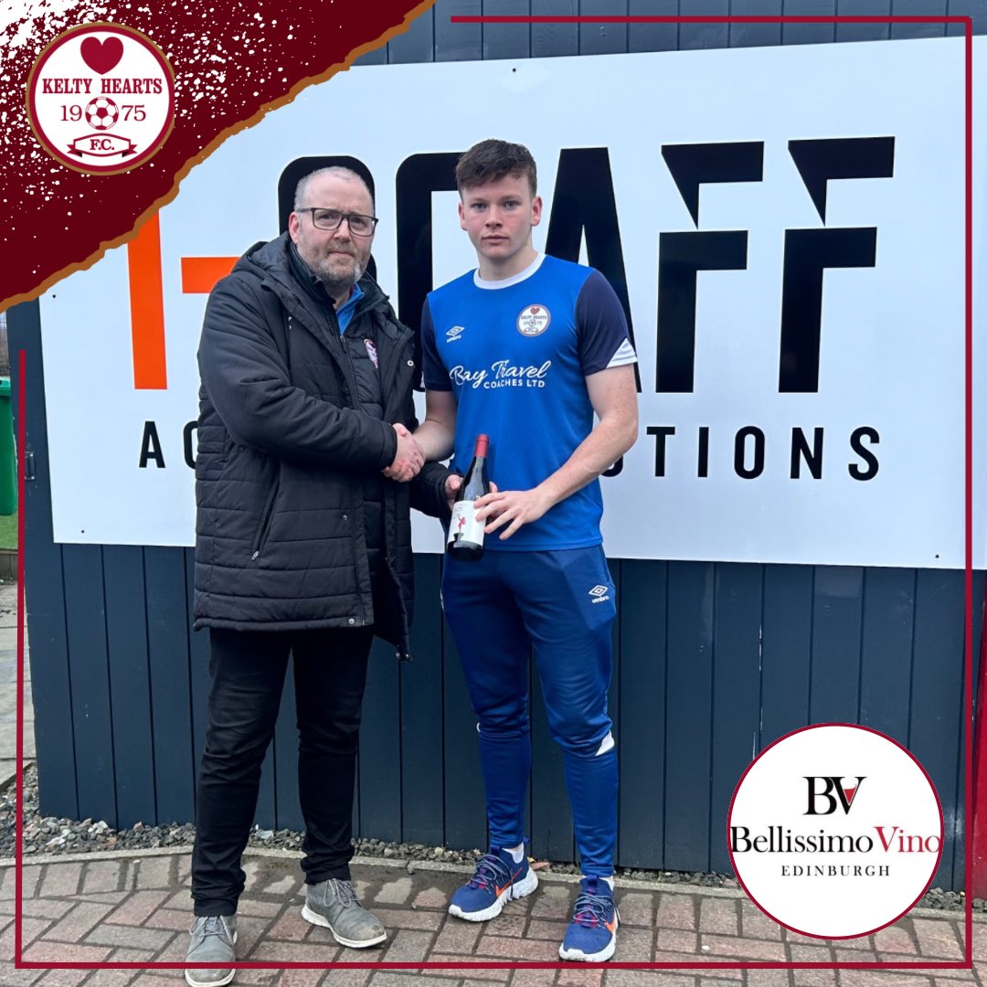 🍷 𝐁𝐞𝐥𝐥𝐢𝐬𝐬𝐢𝐦𝐨 𝐕𝐢𝐧𝐨 '𝐌𝐚𝐧 𝐨𝐟 𝐭𝐡𝐞 𝐌𝐚𝐭𝐜𝐡'

Club Secretary, Garry Grandison, presented our Man of the Match with a bottle from <a href="/Bellissimo_Vino/">Bellissimo_Vino_Edinburgh</a> after this weekends <a href="/spfl/">SPFL</a> League One fixture. 

#ManOfTheMatch | #OneCommunityOneClub