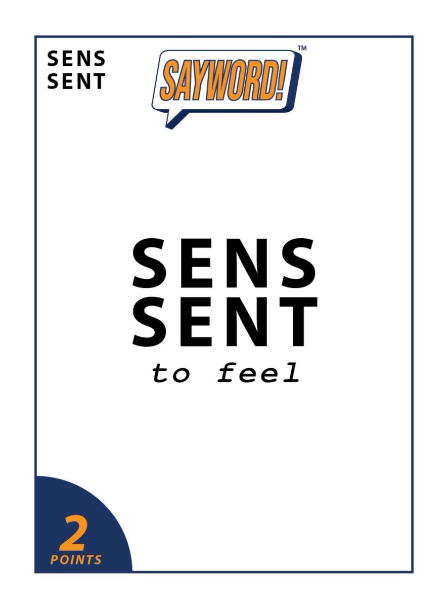 1) Comment with a word containing “SENS/SENT” meaning “FEEL/PERCEIVE/KNOW”. No Repeats! 2) Tag the next player. No tag-backs! 3) For a chance to win a free copy of SAYWORD! , like, follow, & repost (not quote)! (Previous winners also eligible) #giveaway #clearthelist #gamenight