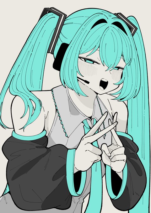 サクカ用に描いた細目ミクさん可愛いねぇ 