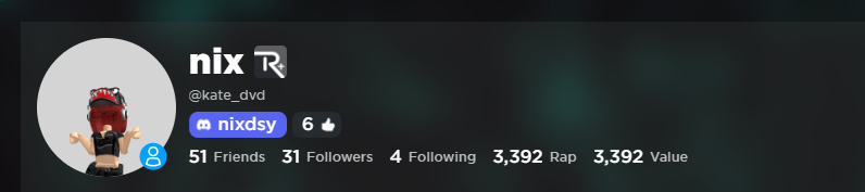 nixdsy's tweet image. SELLING PERSONAL ROBLOX ACCOUNT !!
rfs: quitting
headless account
have 65,000 robux summary (past year)
overall estimated robux summary is 100k
#roblox #robloxaccount #robloxheadlessaccount #sell #buy #headlessaccount #headless #robloxfyp #robux