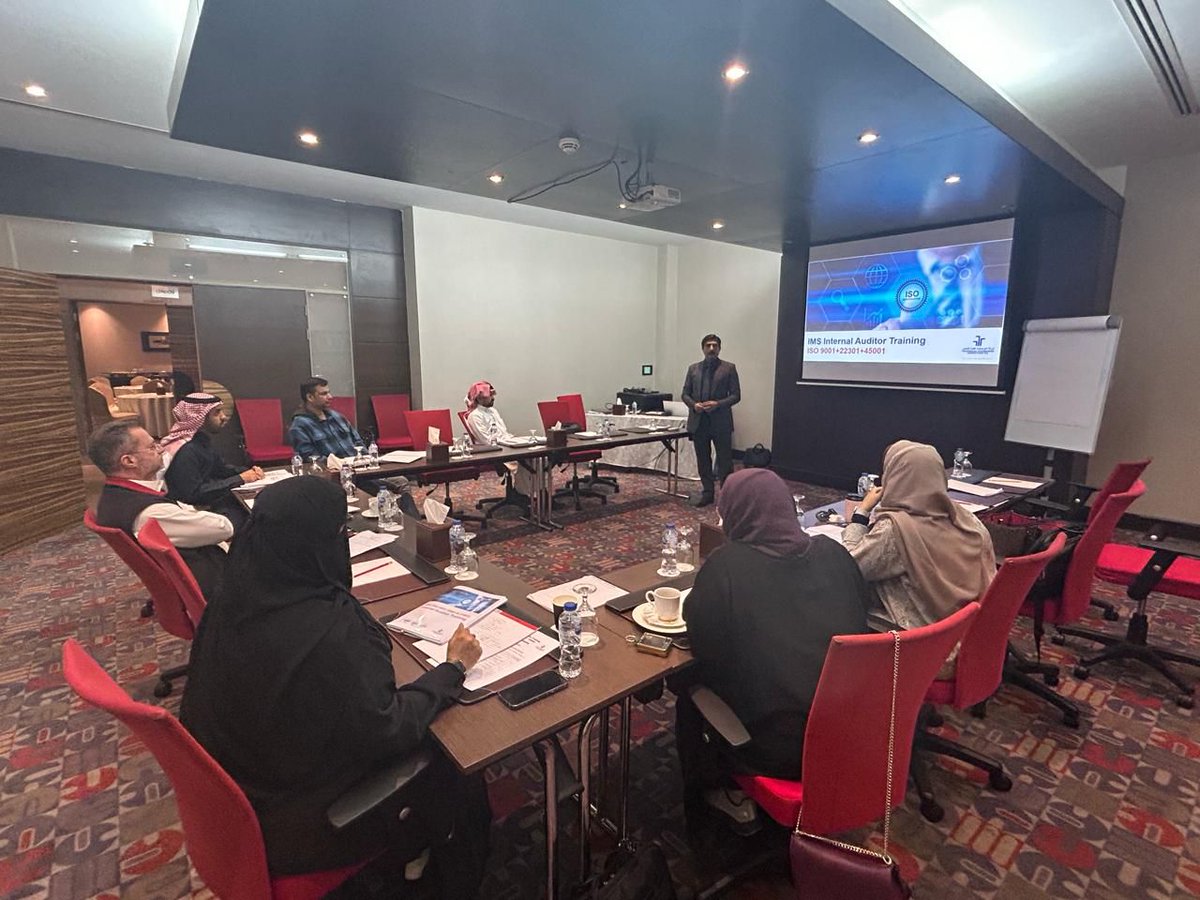 A training session on Internal Auditing of ISO Management Systems to the key personnel of GCC Interconnection Authority ( GCCIA ) at Novotel Dammam business park #iso9001 #iso27001 #iso45001 #saudivision2030 #womenempowerment