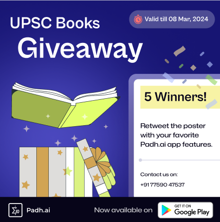 padhai_upsc's tweet image. Hey everyone! Welcome to Padhai's first Twitter giveaway! This is your chance to win exclusive UPSC books  

Retweet the poster (⤵️) with your favourite Padhai features and stand a chance to bag amazing prizes!  

#UPSCPrelims2024 #UPSC2024