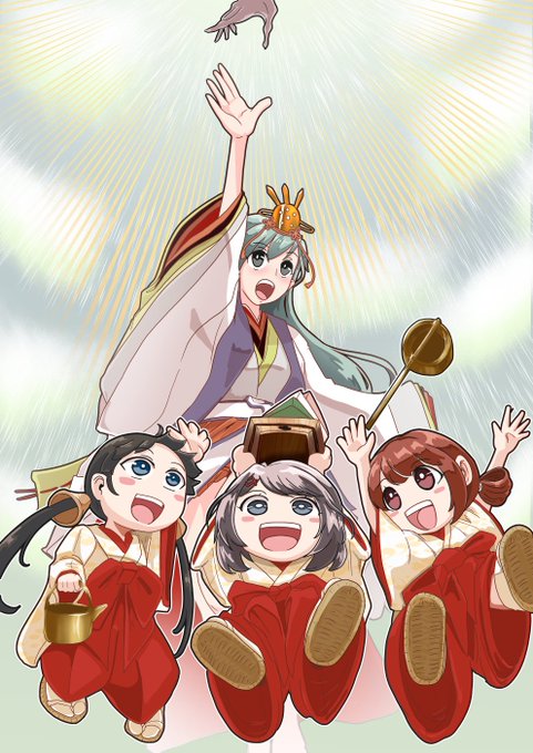 #艦これ 
お雛様 鈴谷と丁型三人官女 