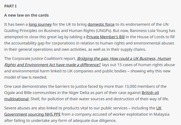 Read Evie Clarke @eviemclarke's latest @BHRJournal blog post on Corporate Accountability Law: Ensuring UK Companies Take Responsibility for Human Rights and Environmental Abuses. @CorpJusticeUK. You can access the 2 part blog here: cambridge.org/core/blog/2024…