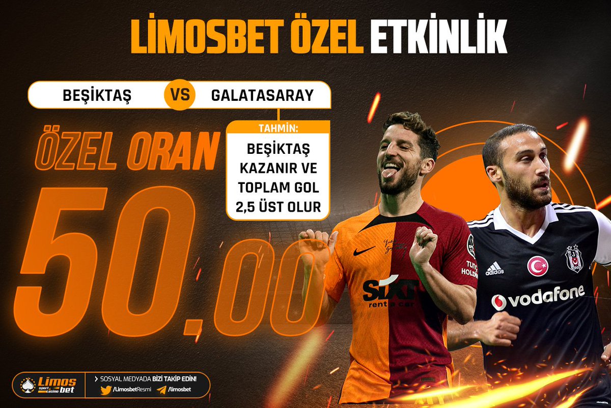 DEV Oran #Limosbet 'te!.. ⚡️

#TrendyolSueperLig 
⚽️
#Besiktas vs  #Galatasaray 
⚽️
Beşiktaş Kazanır ve 2.5 Üst - Yeni Özel Oran:  50.00 📈

Ayrıntılar ve daha fazlası için : 
 🔸limosbet510.com

Telegram: t.me/limosbet
