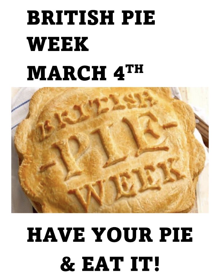 Don’t forget to book in for pie week whilst your enjoying our Sunday roast today! Starts Monday!

#bririshpieweek #pieweek #pie #desperatedan #glutenfree #veggie #vegan #carnivore #pescatarian #sundayroast #sundaylunch #roastdinner #traditionalroast