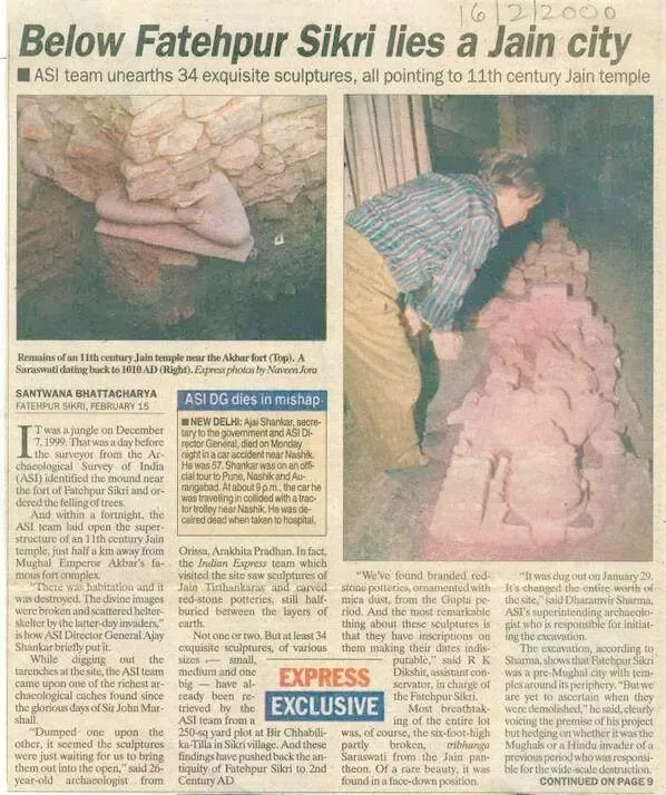 MeghUpdates's tweet image. Below Fatehpur Sikri Lies a Jain City !