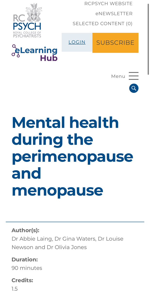 Mental health and hormones is such an important yet often neglected topic - so proud of this free education programme I have developed with some colleagues for @rcpsych elearninghub.rcpsych.ac.uk/products/Menta…