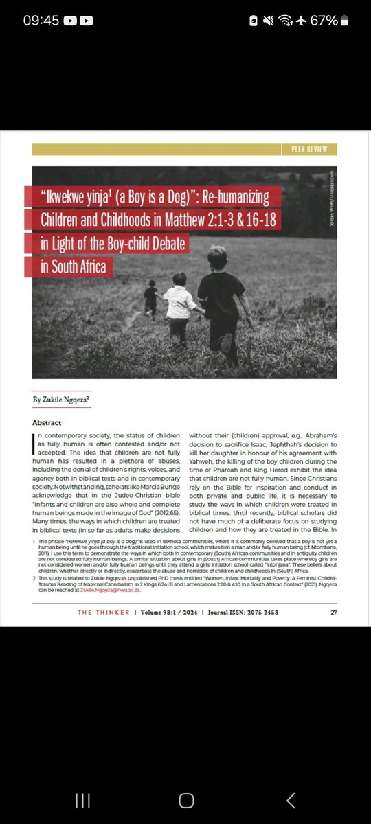 Our Special issue on Violence Against Children has been published by The Thinker: A Pan-African Quarterly for Thought Leaders 😀. Link: journals.uj.ac.za/index.php/The_…
#AcademicTwitter