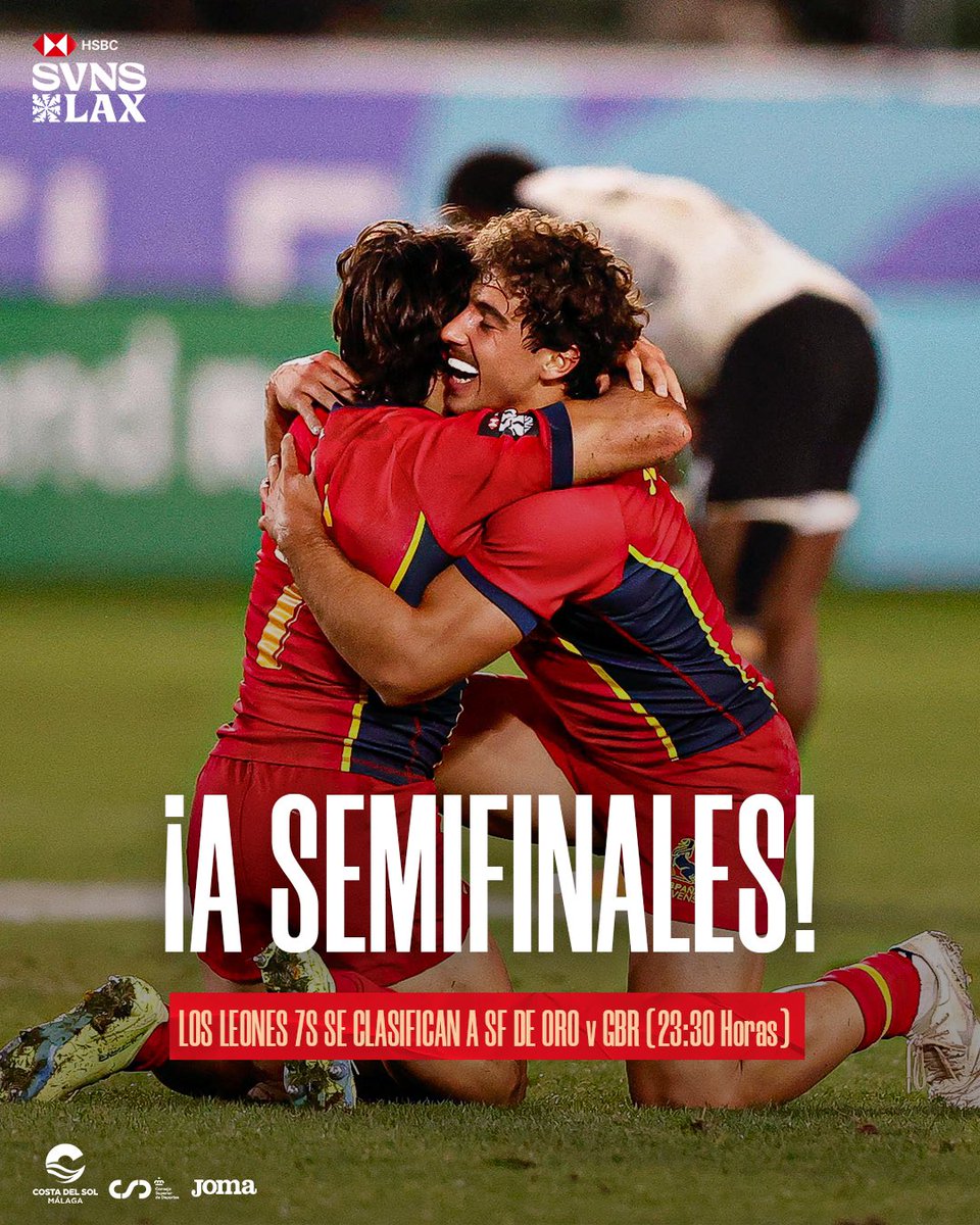 ¡𝐇𝐈𝐒𝐓𝐎𝐑𝐈𝐀! Nos enfrentaremos a @GBRugbySevens en las semifinales de @LASevensRugby. ⏰ 23:30 Horas ¡VAMOS #Leones7s! 🦁🇪🇸 #LoQueNosUne | #Leones7s