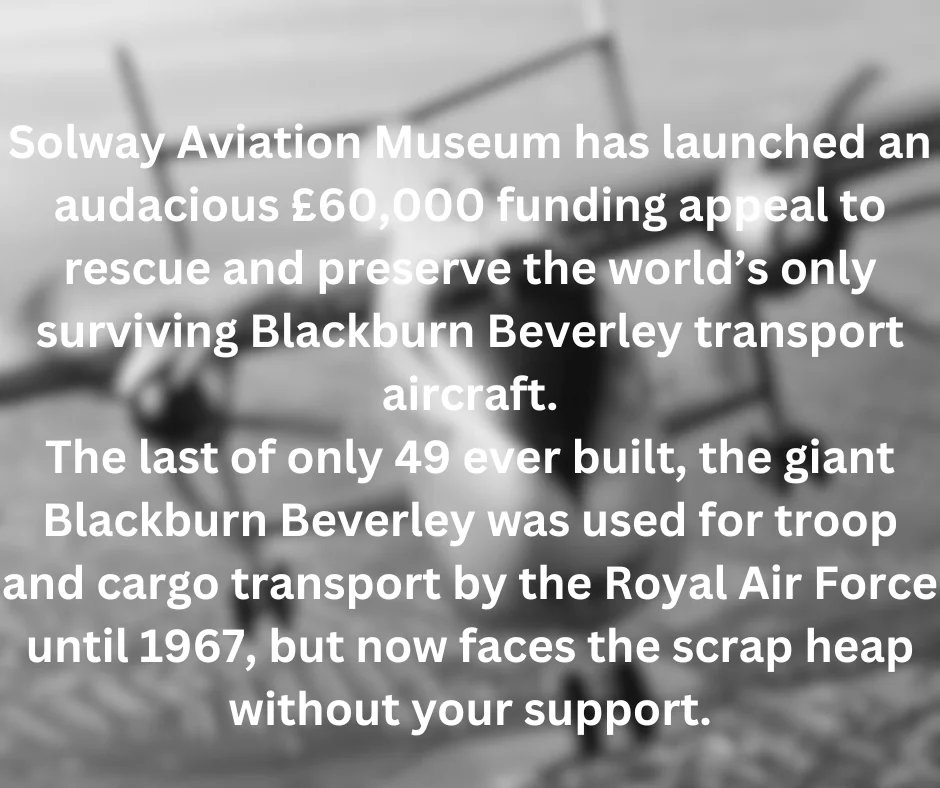 SolwayAviation's tweet image. 1/3 We are fundraising to save a unique piece of British aviation history from the scrap heap, but we need more support to reach our target of £60,000. Please share this post, and ask your friends, family and contacts to share it too. If you follow any public figures...